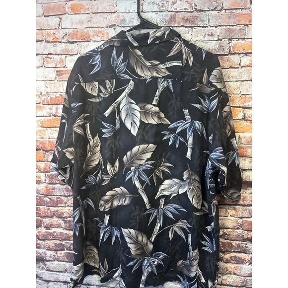 Gray Joseph & Feiss Hawaiian Shirt Mens Size Large Floral Short Sleeve 100% Silk - Picture 4 of 4